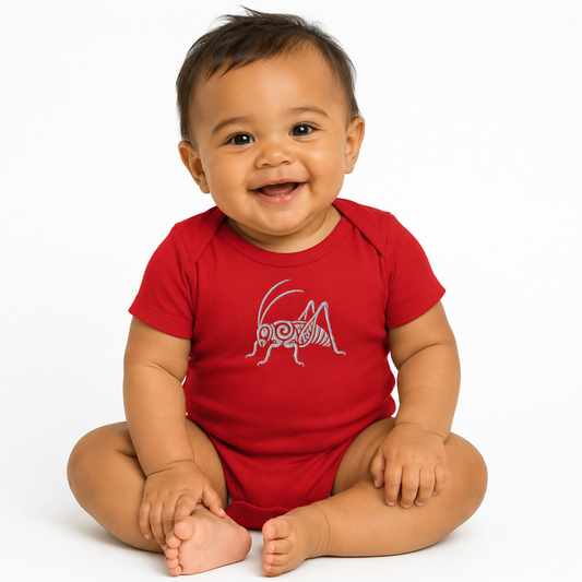Premium Baby Jersey Bodysuit - Embroidered Wētā - mā (white) embroidery