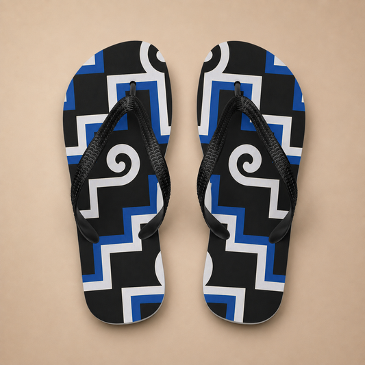 Classic Jandals - Poutama Rising - kahurangi (blue)