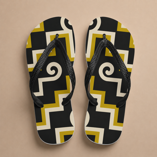 Classic Jandals - Poutama Rising - kōwhai (yellow)