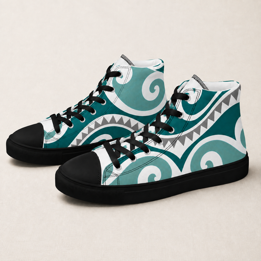 Women’s high top canvas shoes - Moana - kākāriki (green)