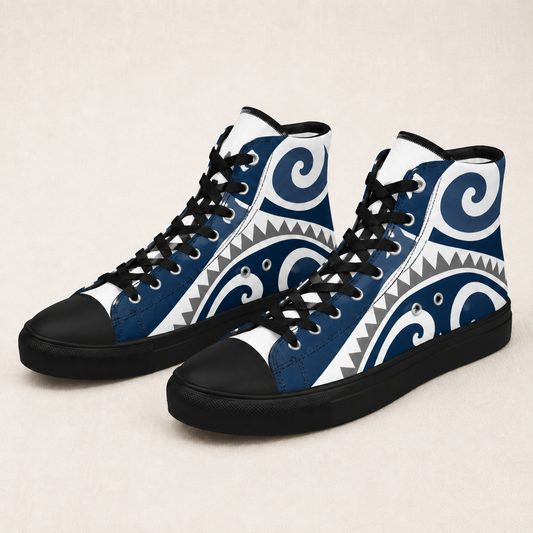 Women’s high top canvas shoes - Moana - kahurangi (blue)