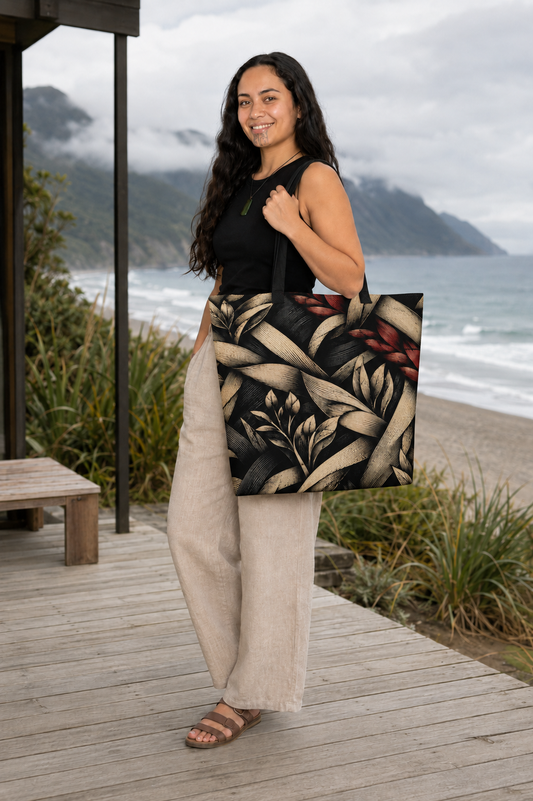 All-Over Print Large Tote Bag - Whiriwhiri