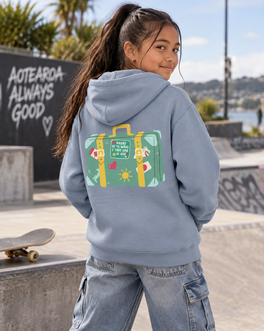 Youth lightweight hooded sweatshirt - Haere ki te Wāhi e Tino Ora ai Koe - Go Where You Feel Most Alive