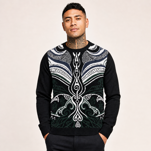 Knitted crew neck sweater - Earth and Sky