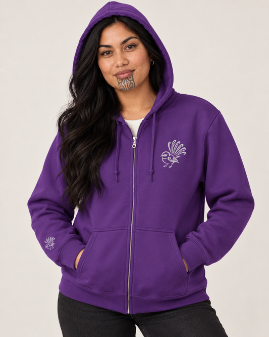 Unisex heavy blend zip hoodie - Piwakawaka (fantail)