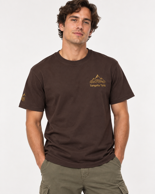 Unisex Premium T-Shirt - Double Embroidered Tangata Tiriti