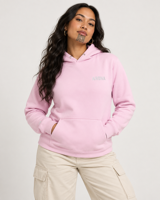 Unisex Premium Hoodie - Double Embroidered Aroha (love)
