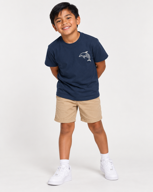 Youth Classic Tee - Embroidered Dolphin