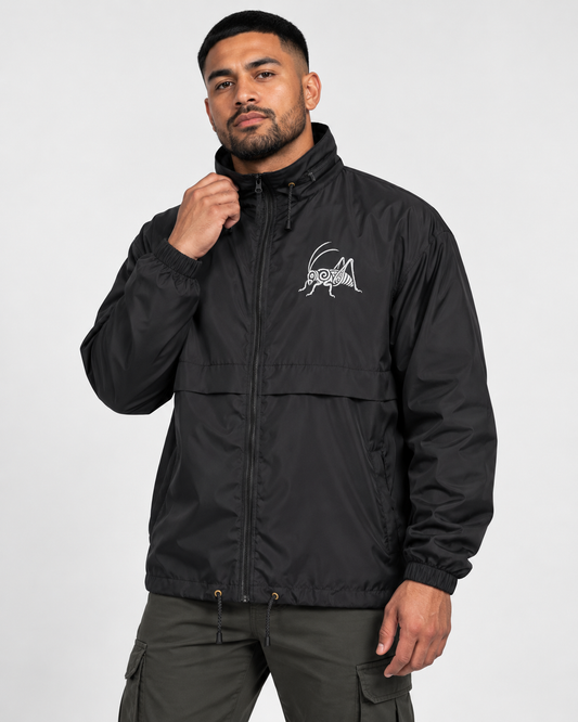 Unisex Windbreaker - Embroidered Wētā - kawata (silver) embroidery